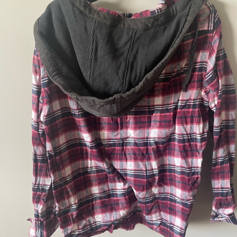 Plaid Hooded Shirt Jacket